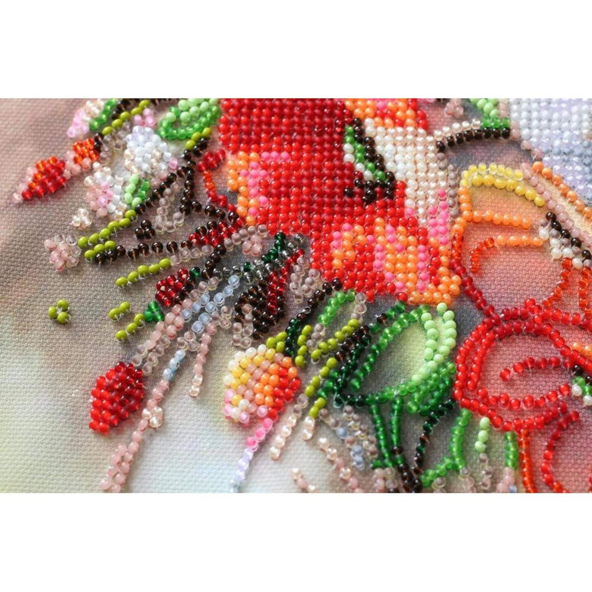 Abris Art Delicate Flowers Bead Embroidery Kit